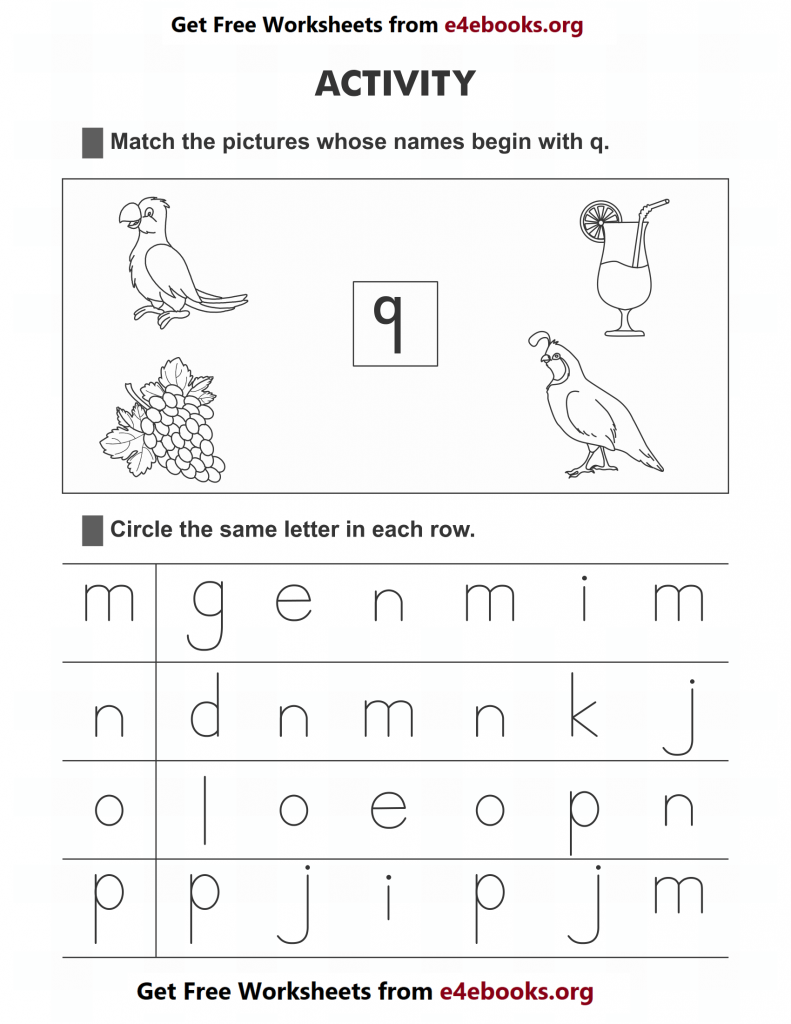 Alphabet Q Workbook