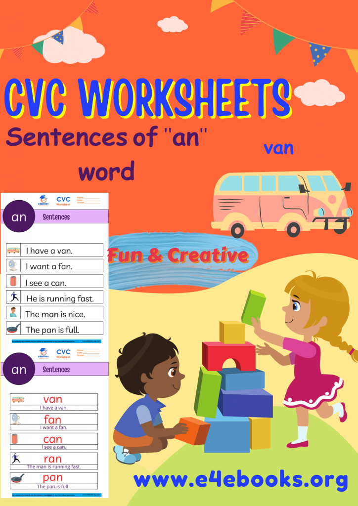 Rich Results on Google's SERP when searching for 'CVC Worksheets, Sentences of an word'