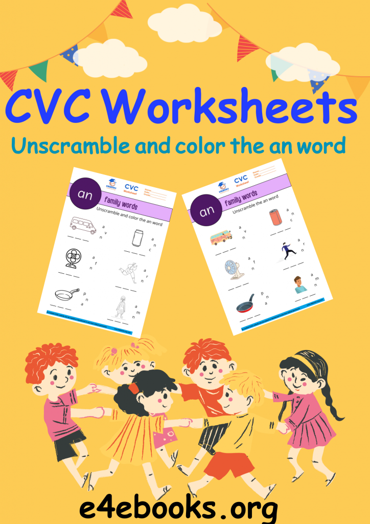 Rich Results on Google's SERP when searching for 'CVC Worksheets, Unscramble and color 'an' words '